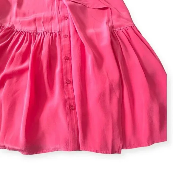 ULLA JOHNSON Adalyn Silk Mini Dress, Pink,‎ Size 4,New with tag